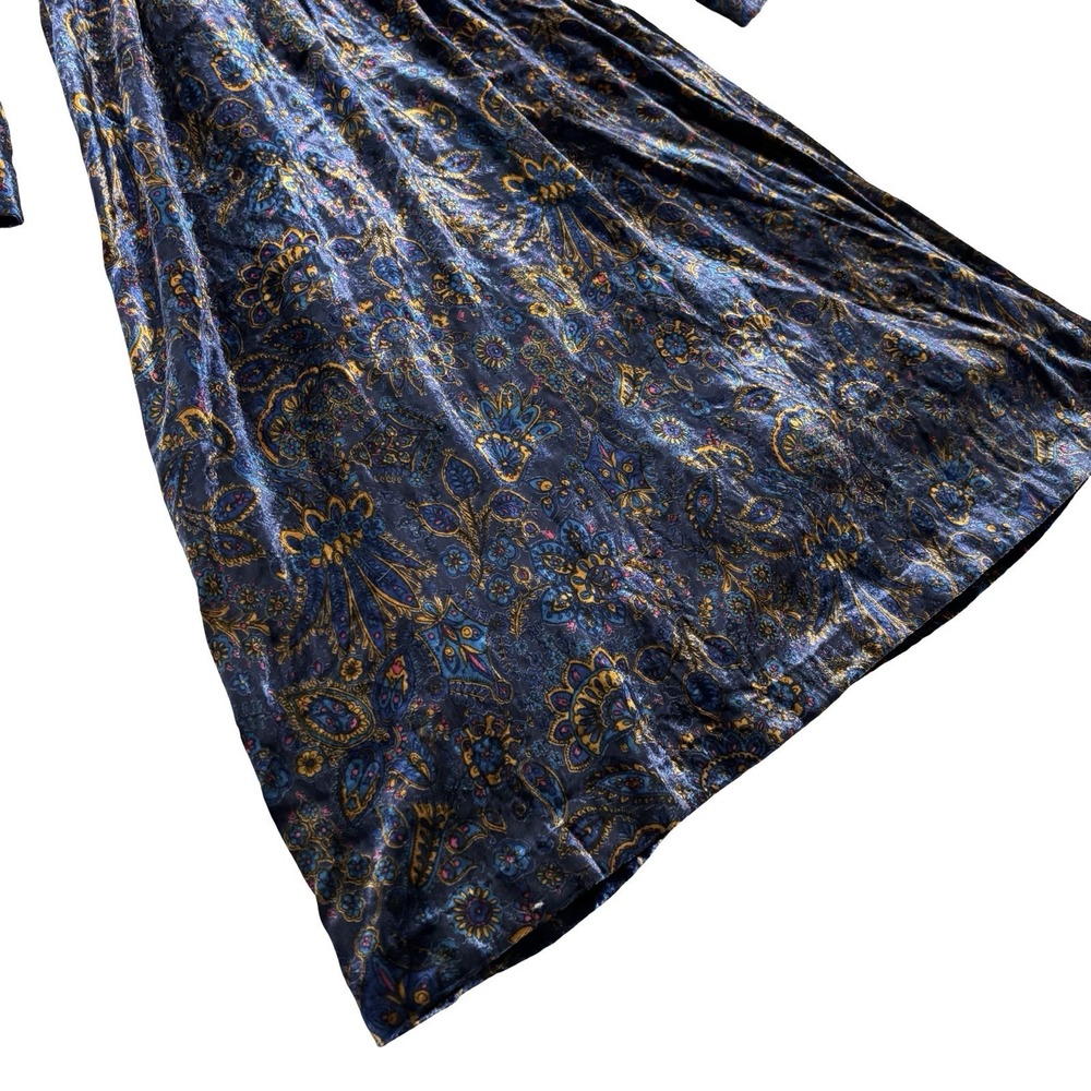 Boden Women's Velvet Midi Cocktail Party Tea Dress Paisley Pattern Sz 4P - 16x42 - Picture 3 of 10